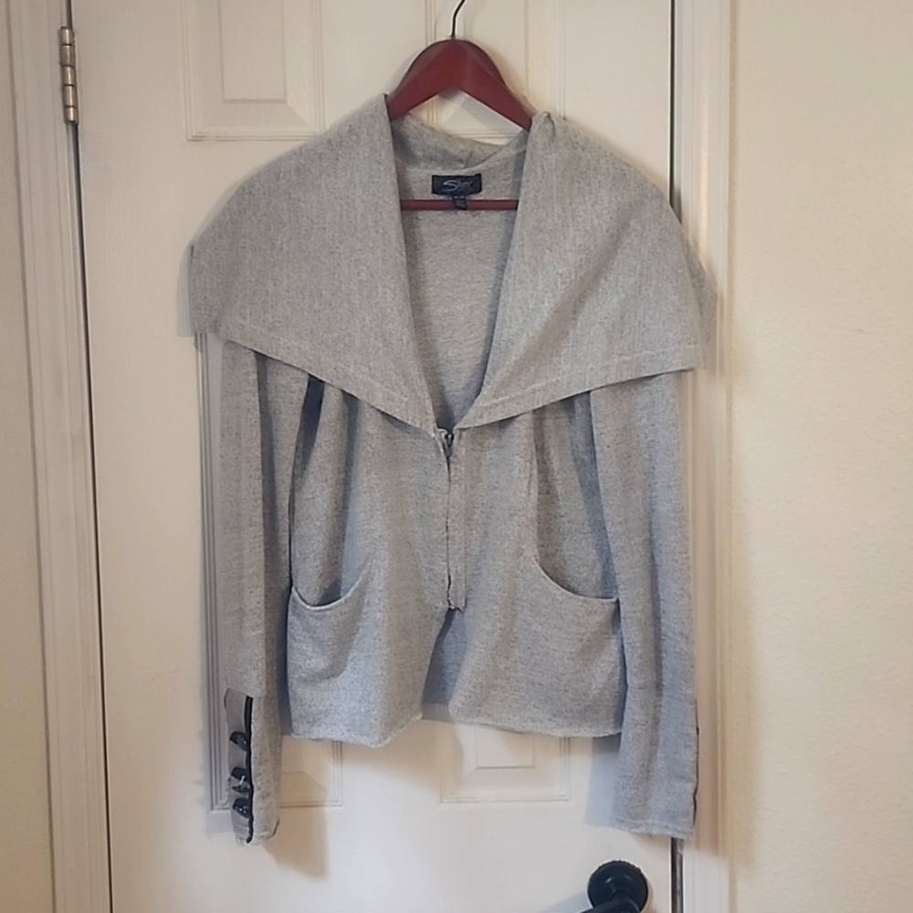Fitted Knit Zipped Jacket - XL